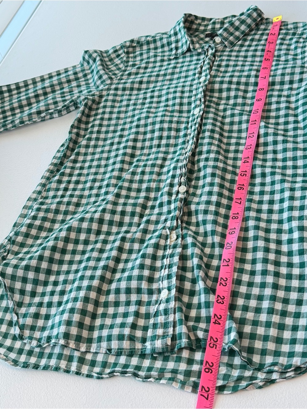 J. Crew Green and White Gingham Button-Down Shirt - Picture 5 of 6